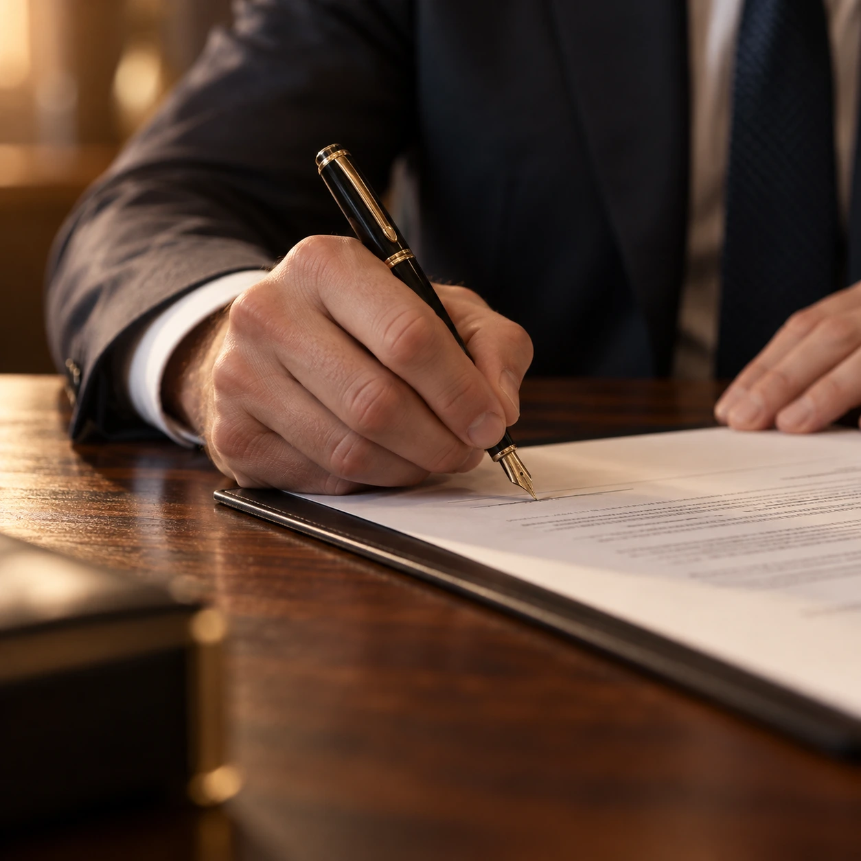 Firma de un documento de financiamiento